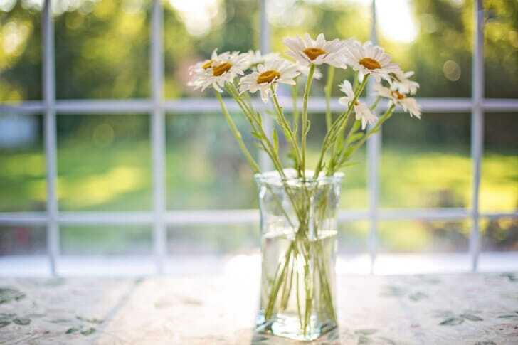 花瓶に花が生けてある画像