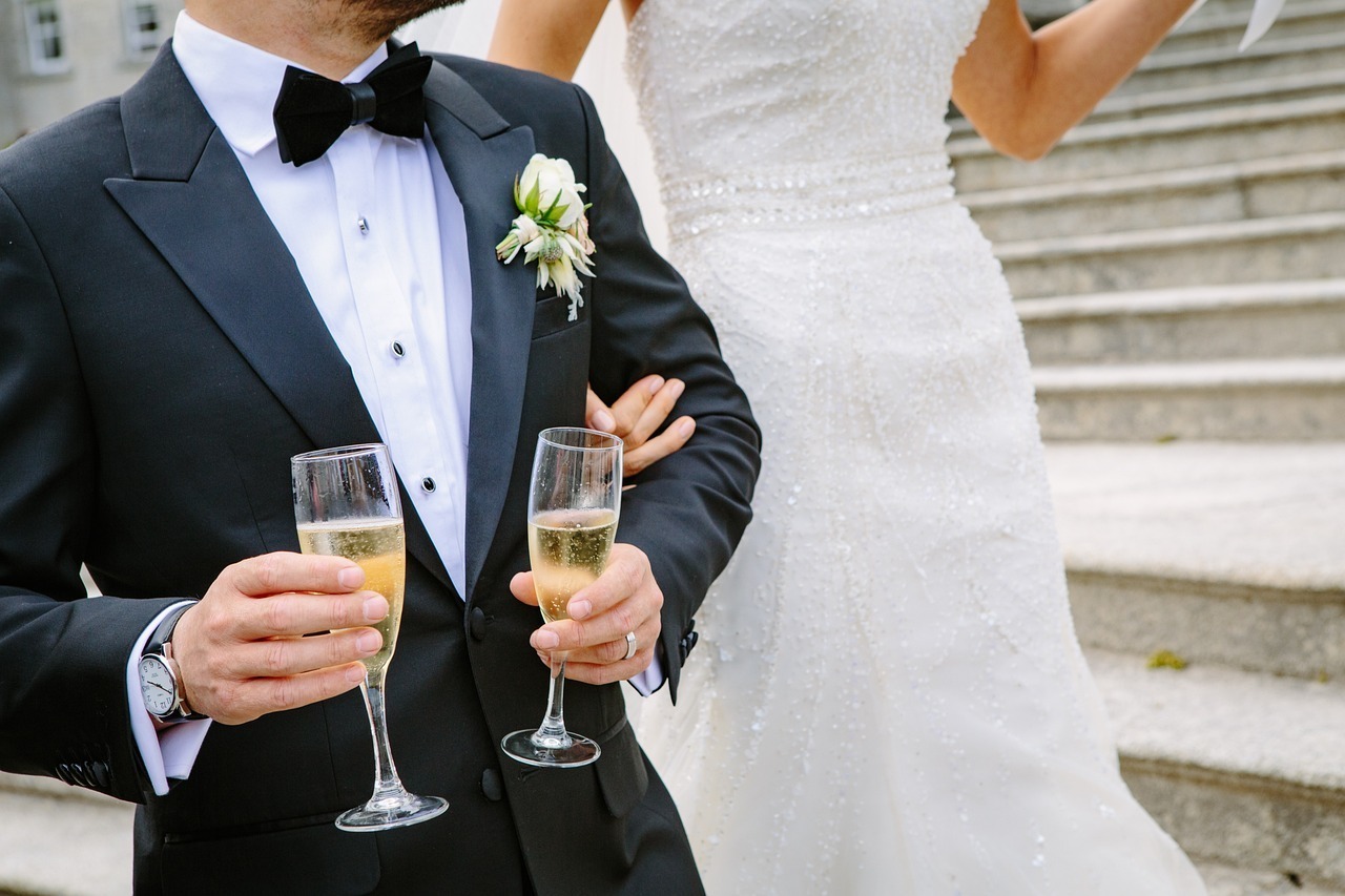wedding, ceremony, champagne