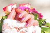 roses, pink, nail polish