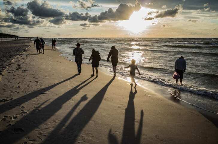 beach, people, sea